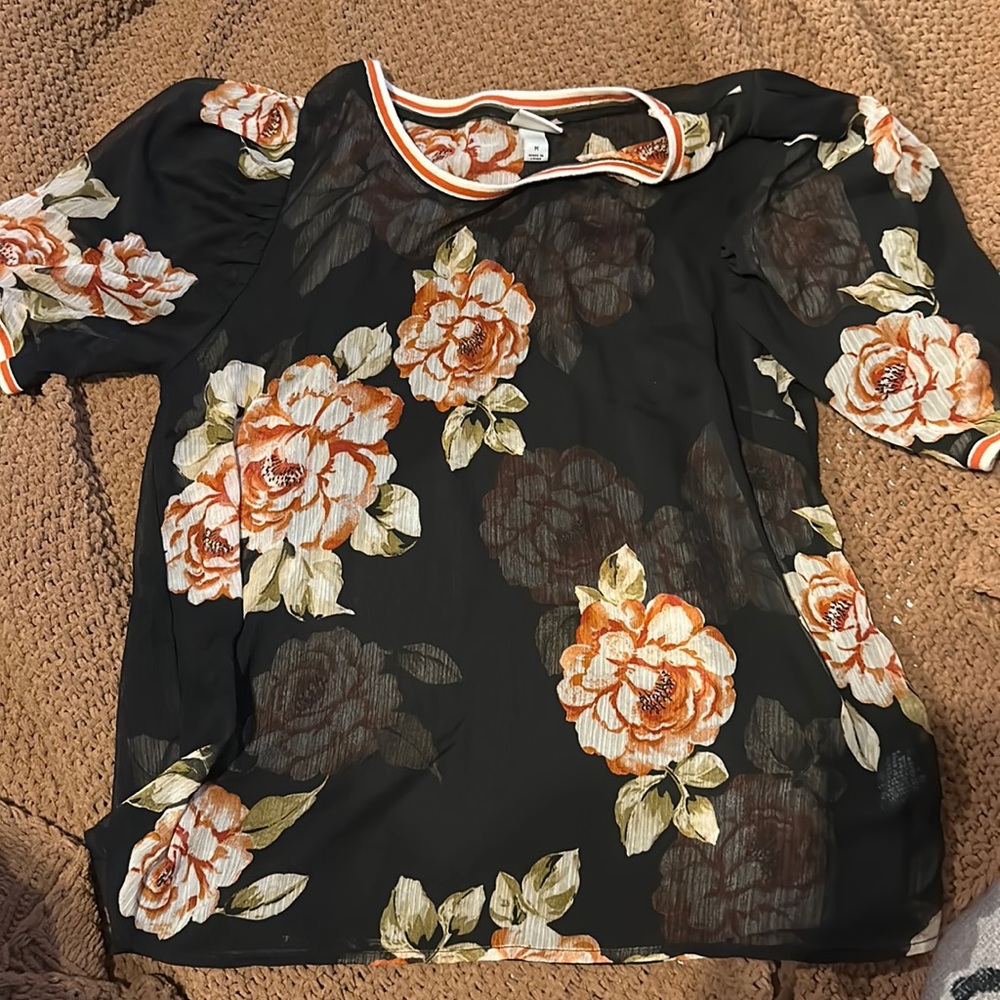 Sheer Flower Shirt